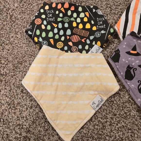 Bundle of 4 Copper Pearl Scarf Bandana Teething Feeding Bibs - Picture 3 of 7